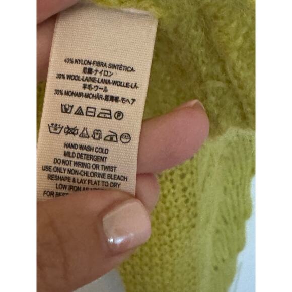 Free People NWOT Pointelle Crop Mock Neck Pullover Sweater M - Picture 6 of 8